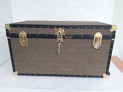 Lot 1080 - Mossman Harris Tweed Large Rolling Trunk with...