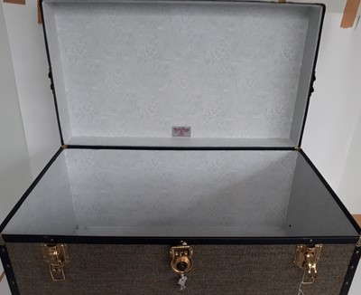Lot 1080 - Mossman Harris Tweed Large Rolling Trunk with...