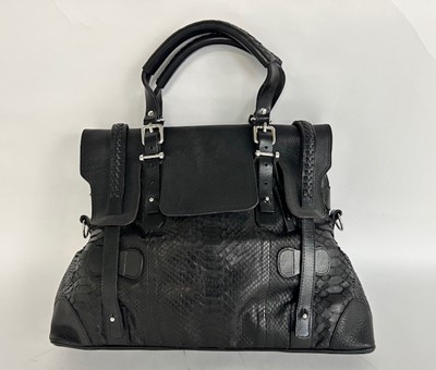 Lot 1079 - Pauric Sweeney Italian Black Leather & Python...