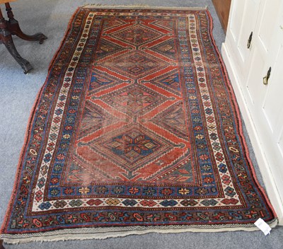 Lot 1098 - Afshar Rug, the polychrome diamond lattice...