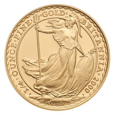 Lot 191 - UK, Britannia Gold Proof 1/4oz Coin 2000, face...