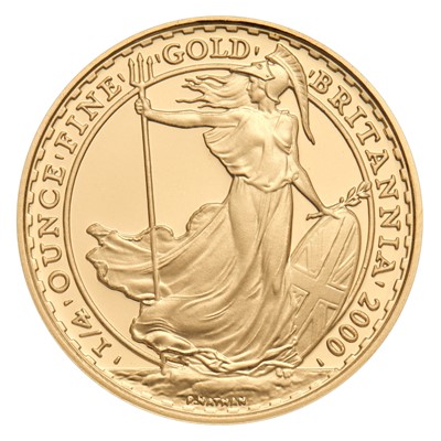 Lot 135 - UK, Britannia Gold Proof 1/4oz Coin 2000, face...