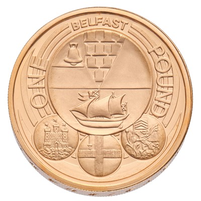 Lot 97 - UK, Gold Proof One Pound 2010, Belfast edition,...