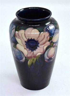 Lot 375 - A Walter Moorcroft Anemone patter vase, blue painetd monogram and impressed factory marks, 21cm...