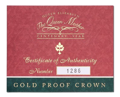 Lot 89 - UK, Gold Proof Five Pounds 2000, struck to...