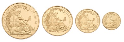 Lot 121 - UK, Britannia Four-Coin Gold Proof Set 2007,...