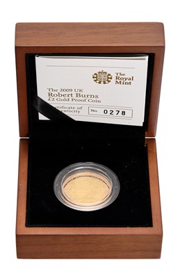 Lot 72 - UK, Gold Proof Two Pounds 2009, Robert Burns...