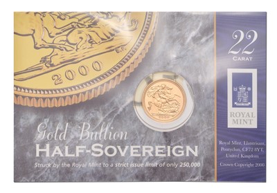 Lot 119 - Elizabeth II, Half Sovereign 2000; housed on...