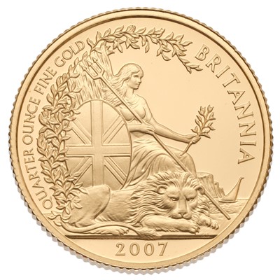 Lot 114 - UK, Britannia Gold Proof 1/4oz Coin 2007, face...