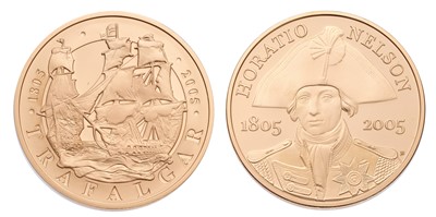 Lot 82 - UK, Gold Proof Crown Set 2005, Nelson...