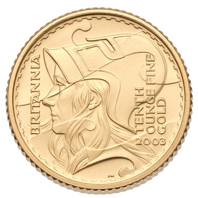 Lot 184 - UK, Britannia 1/10th oz. Gold Proof Coin 2003,...