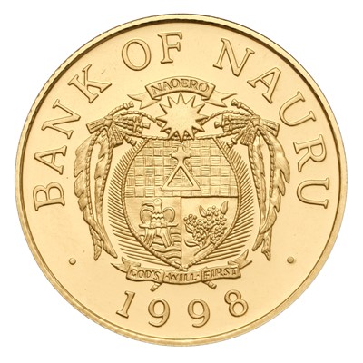 Lot 178 - Nauru, Gold Proof $50 1998, struck to...