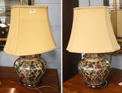 Lot 1316 - A Pair of Modern Porcelain Table Lamps, formed...