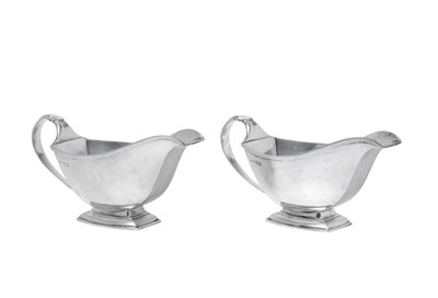 Lot 2118 - A Pair of Edward VIII Silver Sauceboats