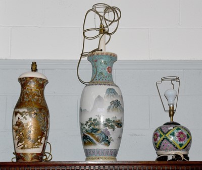 Lot 355a - A Large Chinese Porcelain Table Lamp, Republic...