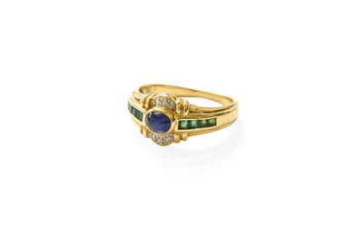 Lot 419 - An Emerald, Sapphire and Diamond Ring, the...