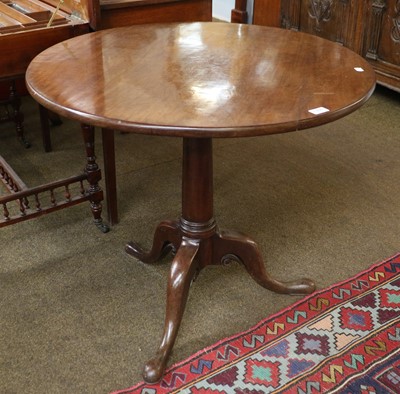 Lot 1306 - A George III Mahogany Tilt Top Tripod Table,...