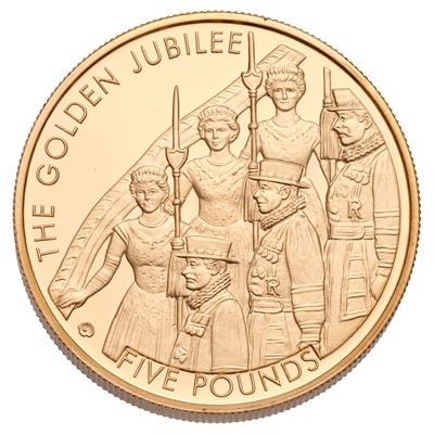 Lot 179 - Jersey, Gold Proof Piedfort Five Pounds 2002,...