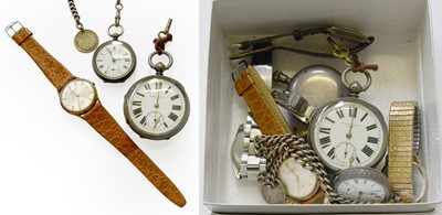 Lot 415 - Two Silver Pocket Watches, a Silver Square...