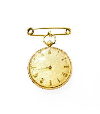 Lot 410 - A Lady's 18 Carat Gold Fob Watch