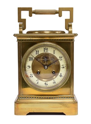 Lot 776 - A French Brass Striking Carriage Clock with...