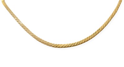 Lot 492 - A 9 Carat Gold Necklace, of flat brick link...