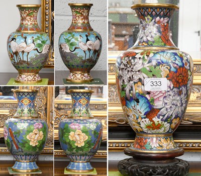 Lot 333 - A Modern Chinese Cloisonne Vase, decorated...