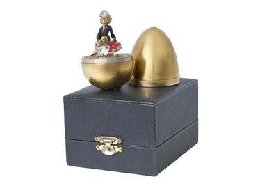 Lot 2130 - An Elizabeth II Parcel-Gilt Silver and Enamel Novelty-Egg