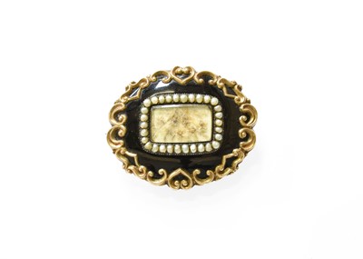 Lot 464 - A Mourning Brooch, the rectangular plaque...