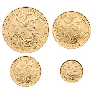 Lot 120 - UK, Britannia Four-Coin Gold Proof Set 2010,...