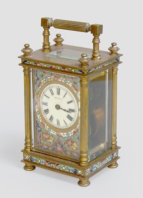 Lot 188 - A French Brass Champleve Enamel Carriage...