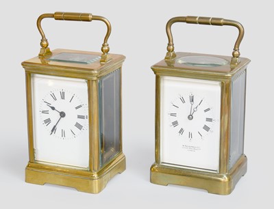 Lot 210 - A French Brass Carriage Timepiece, circa 1900,...