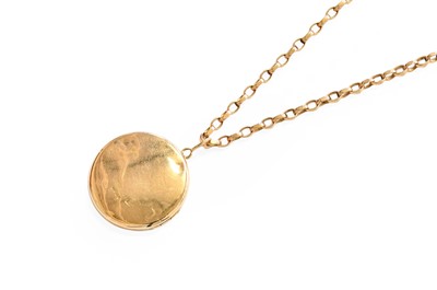 Lot 103 - A 9 Carat Gold Locket on Chain, the plain...