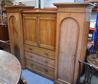 Lot 1182 - A Victorian Mahogany Wardrobe, with two...