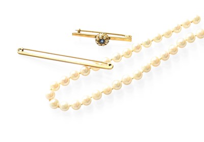 Lot 490 - A Cultured Pearl Necklace, with a 9 carat gold...