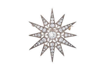 Lot 2279 - A Diamond Star Brooch, circa 1880 an old cut...