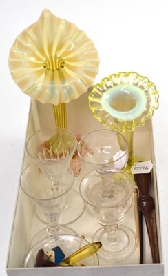 Lot 422 - Eight assorted seals, two Victorian 'Jack in the Pulpit', vases and five pieces of glass