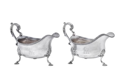 Lot 2010 - A Pair of George III Silver Sauceboats