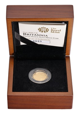 Lot 196 - UK, Britannia 1/10th Oz. Gold Proof Coin 2010,...