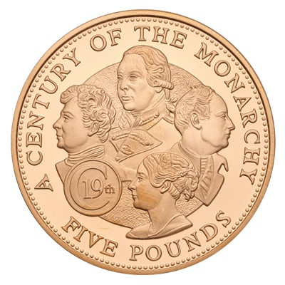 Lot 110 - Guernsey, Gold Proof Five Pounds 2001,...