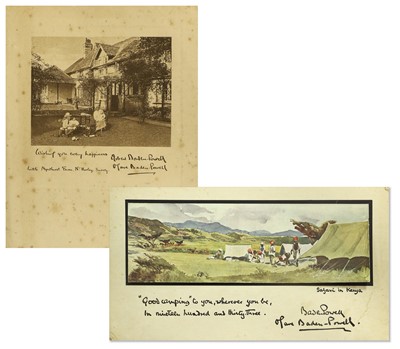 Lot 109 - Baden-Powell (Robert and Olave). Two signed...