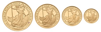 Lot 188 - UK, Britannia Four-Coin Gold Proof Collection...