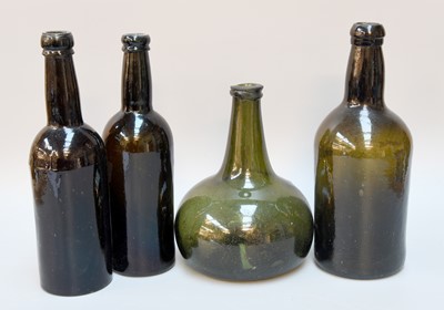 Lot 231 - A Georgian Glass String-necked Wine Bottle,...