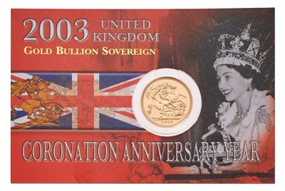 Lot 167 - Elizabeth II, Sovereign 2003; housed on Royal...