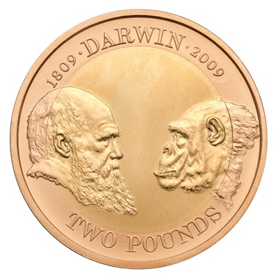 Lot 137 - UK, Gold Proof Two Pounds 2009, Charles Darwin...