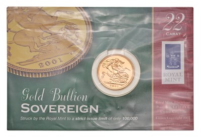 Lot 183 - Elizabeth II, Sovereign 2001; housed on Royal...