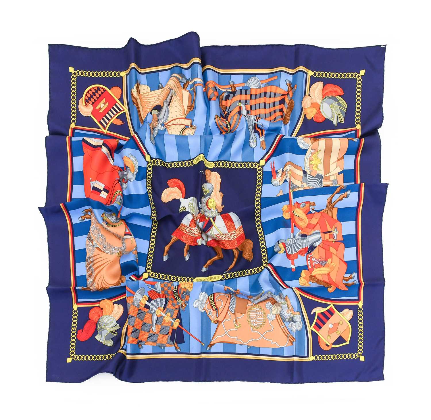 Lot 1084 - Hermès Chocs en Plumes Silk Scarf Designed by...