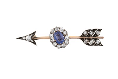 Lot 2365 - A Blue Stone and Diamond Arrow Brooch the...