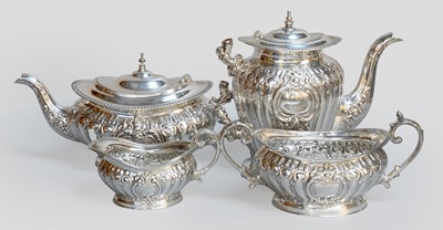 Lot 4 - A Four-Piece Elizabeth II Silver Tea and...