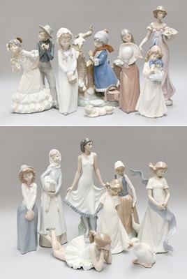 Lot 228 - Two Trays of Assorted Lladro and Nao Porcelain...